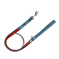 Dog Leash Denim & Red Plaid